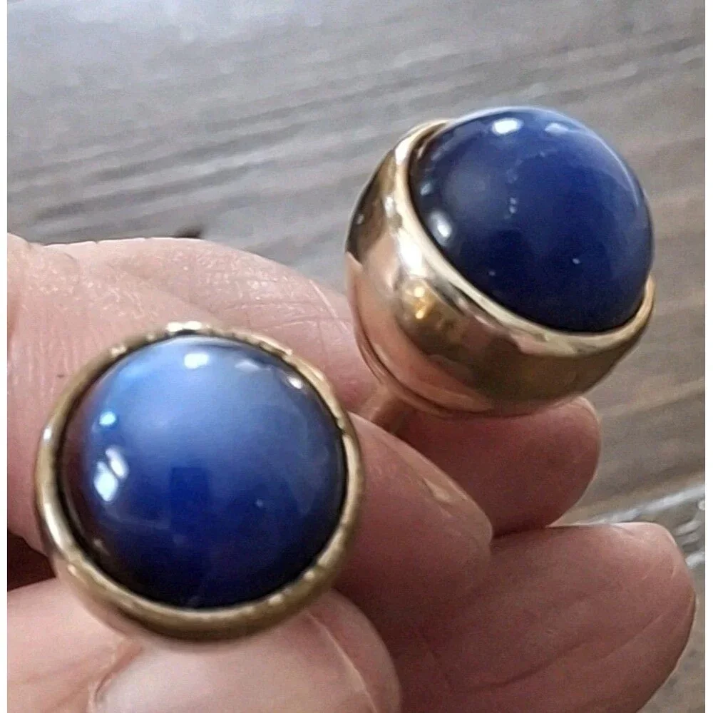 Vintage Kreisler Craft Estate Gold change o color Men Cufflinks Red & Blue Rare